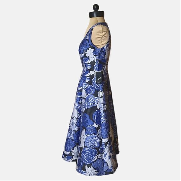 Adrianna Papell Blue Floral Cocktail Dress NEW Size 4 - Picture 7 of 12